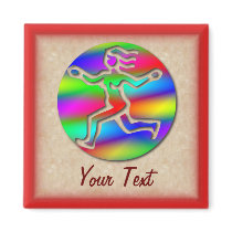 Virgo Zodiac Star Sign Rainbow Running Girl Fridge Magnets