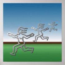 Virgo Zodiac Star Sign Three Silver Running Girls