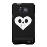 Visage de coeur de crâne coques samsung galaxy s2