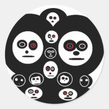 visage de fantôme adhésif rond