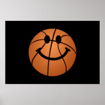 Visage de smiley de basket-ball poster