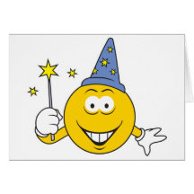 Visage de smiley de magicien cartes de vœux
