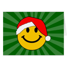 Visage de smiley de Père Noël de Noël Carte De Vœux