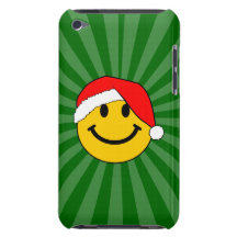 Visage de smiley de Père Noël de Noël Coque iPod Touch