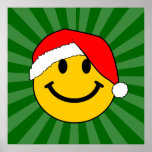 Visage de smiley de Père Noël de Noël Poster