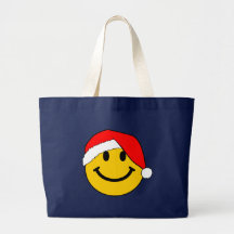 Visage de smiley de Père Noël de Noël Sacs Fourre-tout