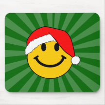 Visage de smiley de Père Noël de Noël Tapis De Souris