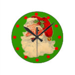 Visage d'horloge vintage du père noël