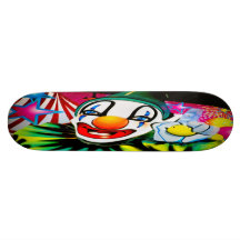 Visage d'une planche à roulettes de clown