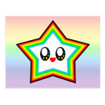 VISAGE HEUREUX D'ARC-EN-CIEL D'ÉTOILE DE KAWAII CH CARTES POSTALES