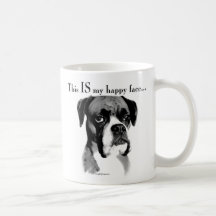 Visage heureux de boxeur tasse à café
