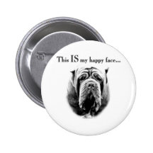 Visage heureux de mastiff napolitain - bouton pin's