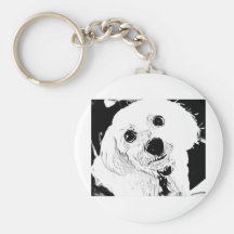 visage maltais de chiot porte-clefs
