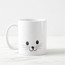 Visage mignon de chat tasse