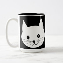 Visage mignon de chat tasses