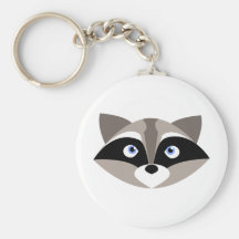 Visage mignon de raton laveur porte-clef