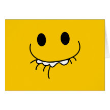 Visage réprimé de smiley de rire cartes de vœux