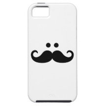 Visage souriant de moustache coques iPhone 5