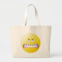Visage souriant fâché sac en toile