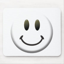 Visage souriant heureux tapis de souris