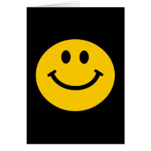 Visage souriant jaune cartes de vœux
