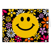 Visage souriant jaune cartes de vœux