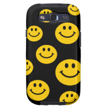 Visage souriant jaune coques galaxy SIII
