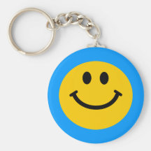 Visage souriant jaune porte-clefs