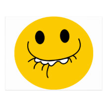 Visage souriant jaune riant supprimé cartes postales