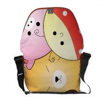visages mignons d'animal de kawaii de chibi sacs messenger