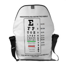 Vision Involves Seeing The Visible Snellen Chart Messenger Bag