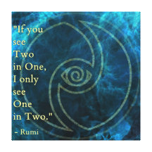 Vision Rumi and Poetic Art Stretched Canvas Print