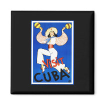 Visit Cuba Vintage Travel Art Refrigerator Magnets