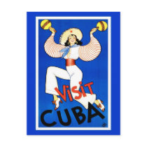 Visit Cuba Vintage Travel Art Post Cards