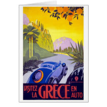 Visit Greece By Car - Vintage Travel Cards
