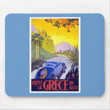 Visit Greece By Car - Vintage Travel Mousepad