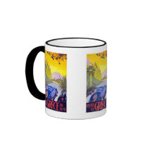 Visit Greece By Car - Vintage Travel Coffee Mugs