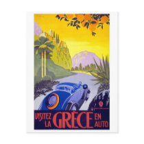 Visit Greece By Car - Vintage Travel Post Cards