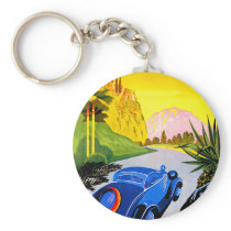 Visit Greece ~ Vintage Automobile Travel Ad Keychains