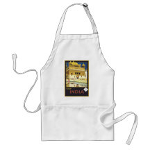 Visit India Vintage Travel Art Apron