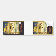 Visit India Vintage Travel Art Bumper Stickers