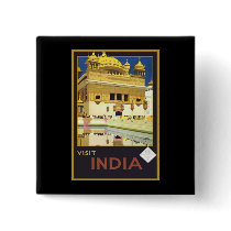 Visit India Vintage Travel Art Buttons