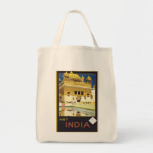 Visit India Vintage Travel Art Canvas Bags