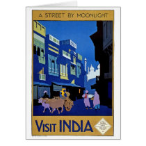 Visit India Vintage Travel Art Greeting Cards