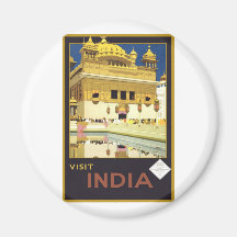 Visit India Vintage Travel Art Fridge Magnets
