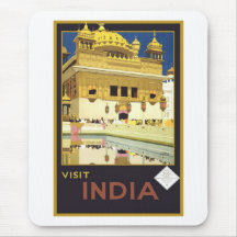 Visit India Vintage Travel Art Mouse Pads