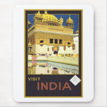 Visit India Vintage Travel Art Mouse Pads