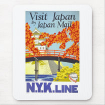 Visit Japan Vintage Travel Art Mousepads