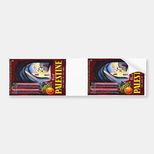 Visit Palestine Holy Land Vintage Travel Art Bumper Stickers
