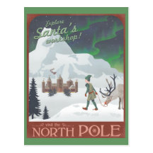 Visit Santa's workshop at the North Pole: postcard